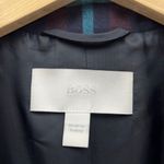 Hugo Boss  Blue/brown/navy Plaid Virgin Wool Snap Buttons Blazer size 6 Photo 6