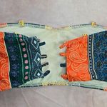 SheIn Orange Blue Floral Paisley Padded Bikini Top Swimwear Medium Photo 1