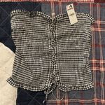 EXPRESS gingham Lace Up Tube Top Photo 7