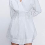 ZARA  White Coastal Preppy Poplin Wrap Mini Dress Small Photo 6