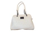 Nicole Miller Vintage White Embossed Textured Chic Chain Strap Shoulder Handbag Photo 2