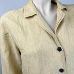 J. Jill Yellow/Tan Linen Button Front Light Jacket Yellow Size L Photo 3