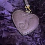 Juicy Couture Vintage 100% Silk Chiffon Ruffle Leather purple  DayDreamer Bow Bag Photo 10