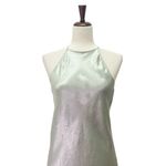 Babaton  Lato Halter Mini Slip Dress Silver Sage Green Satin Bias Cut Size Small Photo 7