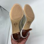 Michael Kors  Womens 6M White Leather Open Toe Stiletto Zip Heels Career Party Photo 5