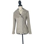 Banana Republic Women’s Gray Zip-Up Jacket Size S Cowl Neck Sweatshirt Blazer Photo 5