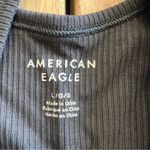 American Eagle  Black Ribbed Short Sleeve Bodysuit Women’s Size Large Photo 1