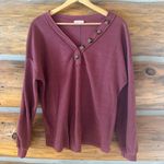 Pink Lily  Button Waffle Thermal Long Sleeve Photo 0