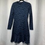 Whistles tiger leopard blue lippy animal print long sleeves dress size 6 US Photo 1