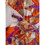 Ruby Rd Orange,‎ Purple and Tan Design With Beaded Collar Linen Blend Size 18 Orange Photo 3