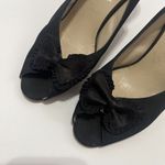 Salvatore Ferragamo RARE VINTAGE  BLACK FABRIC SATIN BOW SLING BACK Size 7 Photo 3