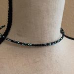 Women’s Dainty Bead Costume Necklace Beaded Blue Glass Choker Photo 4