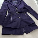 Miss Sixty  women size small dark purple winter jacket with belt 60% wool Photo 1