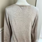 BCBGMAXAZRIA  Gold Metallic Tiered Ruffle Sweater Dress Large Holiday Cocktail Photo 6