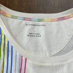Anthropologie by  Rainbow Stripes Graphic Tee Women's Size Large 100% Cotton Knit Photo 3