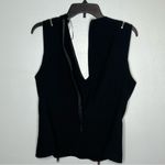 ZARA  Black Sleeveless Zipper Peplum Top V Neck Fitted Zip Detail Size Large Photo 6