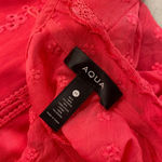 AQUA Pink High Neck Ruffle Sleeve Embroidered Flowy Babydoll Blouse Size M Photo 10