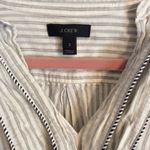 J.Crew  striped tunic size 2 womens long sleeve V neck black gray white Photo 3