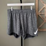 Nike Womens Dri-Fit Swoosh Grey Shorts - Medium Photo 2