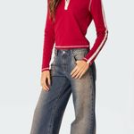 Edikted  Raelynn Low-Rise Wide Leg Washed Jeans Photo 4