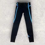 Gap Fit Women's Size Medium Striped Athletic Mid Rise Stretch Leggings Black Photo 1