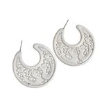 Avon White Carved Hoops post retro Photo 5