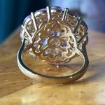 Natural Lavender Amethyst Sterling Silver Cocktail Ring Size 9.25 Gold Photo 4