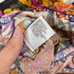 Haute Hippie  Mustard Yellow Floral Print Halter Smocked Boho Blouse L Sleeveless Photo 9