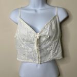 PacSun L.A. Hearts White Eyelet Embroidered Sleeveless Crop Blouse Small NEW Photo 0