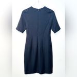 COS Navy Blue Gray Stretch Midi Shift Dress Size 6 Photo 1