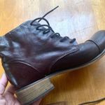 Creator Ankle Leather Booties Boho Chic Brown Lace Up Boots Shoes, Size 38 Photo 3