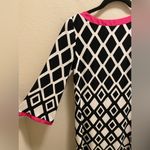 Eliza J  Black And White Diamond Geometric Print Shift Dress Photo 2