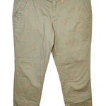 Old Navy  Lobster Embroidered Khaki Pants Fisherman‎ Beach Women Size 10 Photo 0