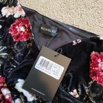 NWT Nicholas Revolve one sleeve mini silk velvet floral dress Black Size 2 Photo 3