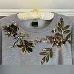 Pinko Italy Grey Embellished Sweatshirt Pullover Sweater Large Gray Photo 4