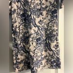 Floral Long Sleeve Dress Women's M Blue White Elegant Chic Spring Casual Size M Photo 4