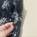 Loft Ann Taylor Womens Black Floral Silk Midi Sleeveless Dress Sz 2 Boho Y2K Photo 5