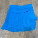 Mango Blue Asymmetrical Ruffle Trim Mini Skirt Size S Photo 0