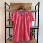 Johnny Was  Catalina Everyday Tee Pink Boho Embroidered Floral Tee, S Photo 3