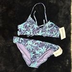 Athleta NWT Palm Tropic Bikini SET Large Top & XL Bottom Island Blue Purple Swim Photo 1