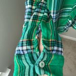 Aerie  Flannel Plaid‎ Top Women's Size S Green/Blue Button Down Front Pocket NWT Photo 1