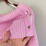 Cache  Pink Off-the-Shoulder Y2K Ribbed Sweater Size M Photo 3