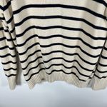 Brandy Melville ‎ Oversized Sweater One Size Cream Cotton Navy Stripe Nautical Photo 8