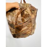 Vintage 1980s/90s Brown Leather Patchwork Clip Front Drawstring Backpack Bag Photo 11