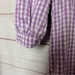 ZARA Women's Blogger Style Lilac Gingham Pattern Rushed Side Mini Dress Sz L Photo 7