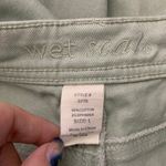 Wet Seal Mid Rise Jeggings Denim Skinny Jeans L Mint Green Pull On Back Pockets Photo 4