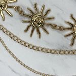 Womens Draped Sun Face Concho Chain Link Belt Gold Tone One Size (OS) ✨ Photo 5