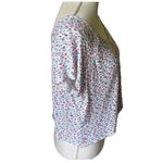 Hippie Rose  Ribbed Floral Print Short Sleeve Tie Front Top Photo 2