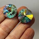 Weiss Aurora Borealis crystal vintage clip on earrings Photo 9