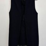 Rachel Roy Collection Black Tie Front Fringe Hem Vest Size Med/Large Photo 1